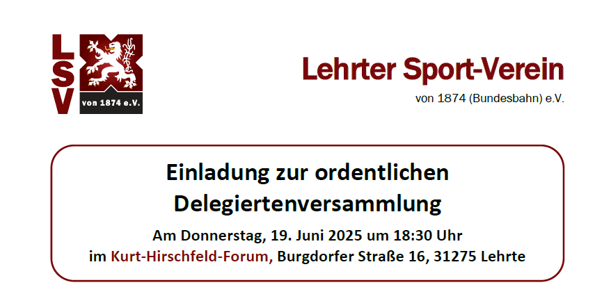 Einladung zur ordentlichen Delegiertenversammlung am 19. Juni 2025